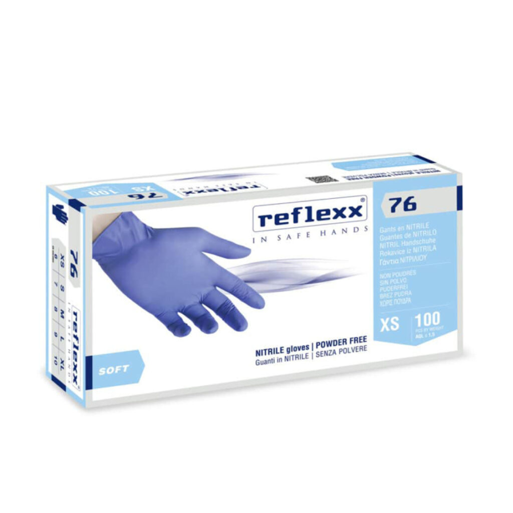 Guanti in Nitrile Reflexx 76 - Senza Polvere - 10 Box